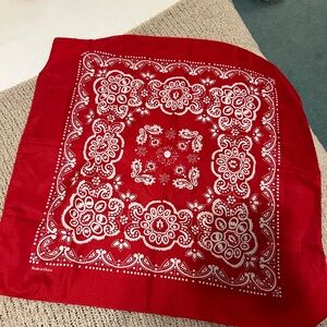 Red Paisley Square Bandana Scarf